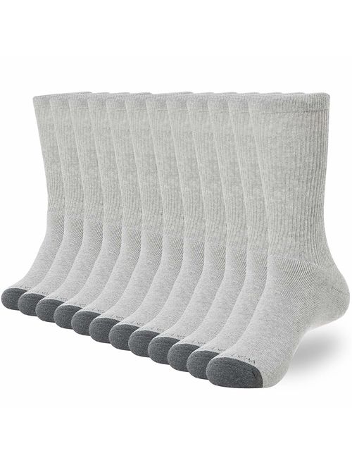 WANDER Men's Cushion Crew Socks 6 Pairs Athletic Running 8-13/12-15 Socks Men Cotton Sport Wicking Work