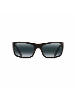 Peahi Polarized Matte Black Wrap Frame Sunglasses