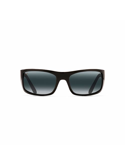 Maui Jim Peahi Polarized Matte Black Wrap Frame Sunglasses