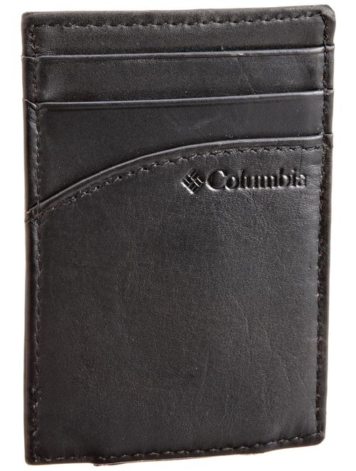 Columbia Leather Wallets for Men - Smart Slim Thin Minimalist Travel Front Pocket Card Money Holder for Travel