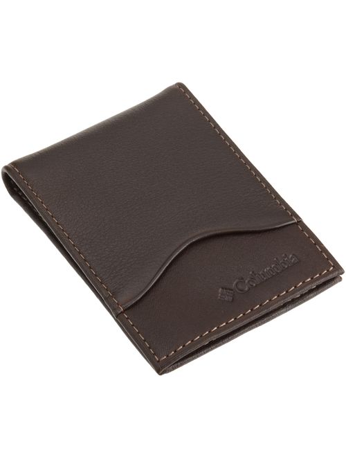 Columbia Leather Wallets for Men - Smart Slim Thin Minimalist Travel Front Pocket Card Money Holder for Travel