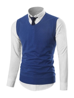 MIEDEON Mens Casual Slim Fit Knit Vest Sweater