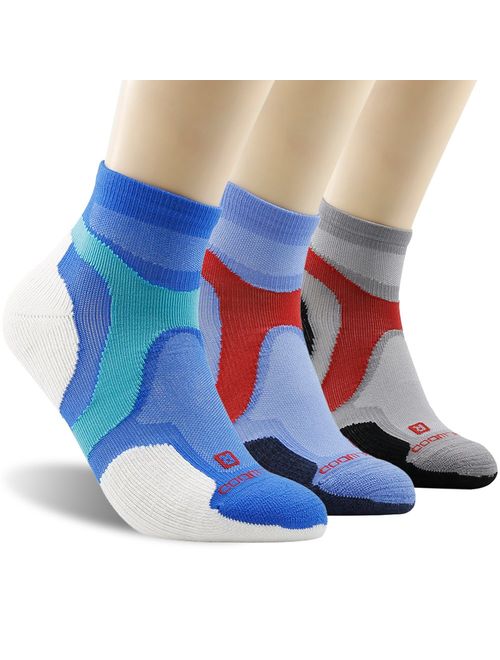 Athletic Running Socks, ZEALWOOD Unisex Merino Wool Anti-blister Cushion Hiking Socks,1/3 Pairs