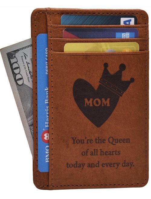 Engraved personalized Wife To Husband Father Mother Son Gift Best Anniversary Valentines Birthday Gifts Slim Wallet