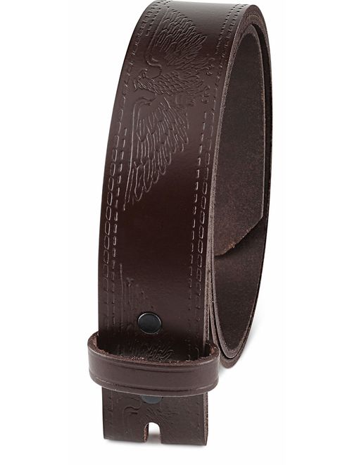 Belt for buckle Western Leather Engraved Tooled Strap w/Snaps for Interchangeable Buckles, USA