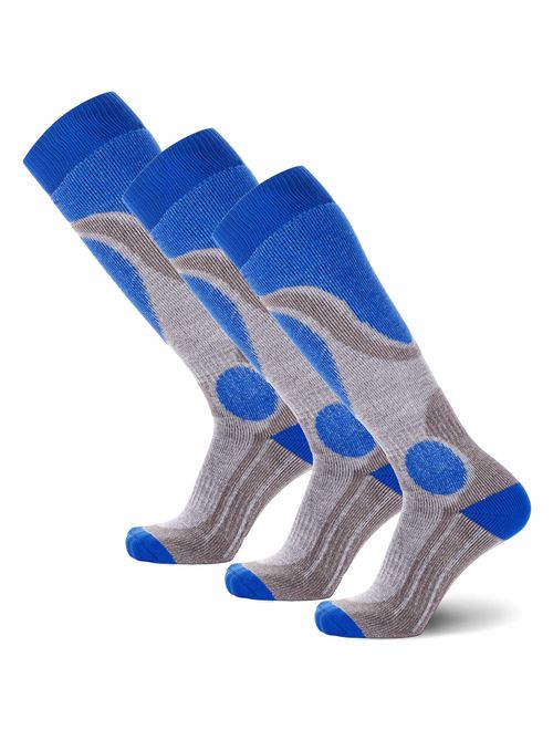 Pure Athlete Wool Elite Ski Socks Men - Lightweight Merino Wool Warm Skiing Sock, Women Snowboarding