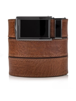 SlideBelts Men's Adjustable Buckle Top Grain Leather Ratchet Belt