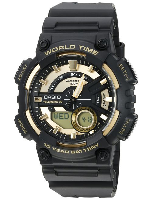 Casio Men's Sports Quartz Watch with Resin Strap, Gold, 28.6 (Model: AEQ110BW-9AV)