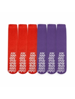 Nobles Assorted Non Skid Socks 6 Pairs Made in USA Size Medium Adult