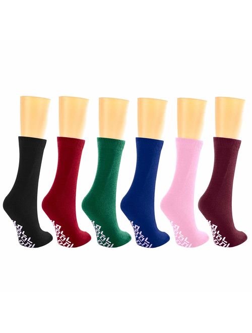 Nobles Assorted Non Skid Socks 6 Pairs Made in USA Size Medium Adult