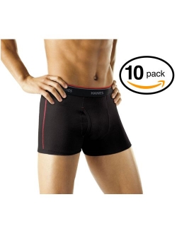 Men's 10-Pack B/g Cotton Solid Elastic Waist Boxer Brief