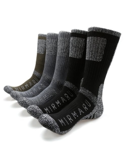 MIRMARU Men's 5 Pairs Multi Performance Outdoor Sports Hiking Trekking Crew Socks