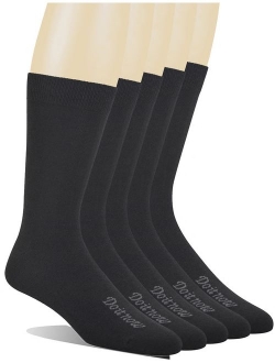 Yomandamor Men's 5 Pack Bamboo Mid-Calf Dress Socks,Size 10-13