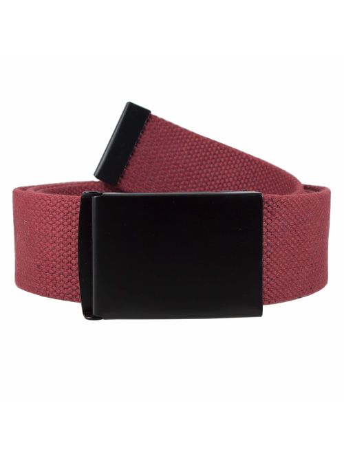 Gelante Fully Adjustable Canvas Web Belt with Black Flip Top Buckle 50'' Long