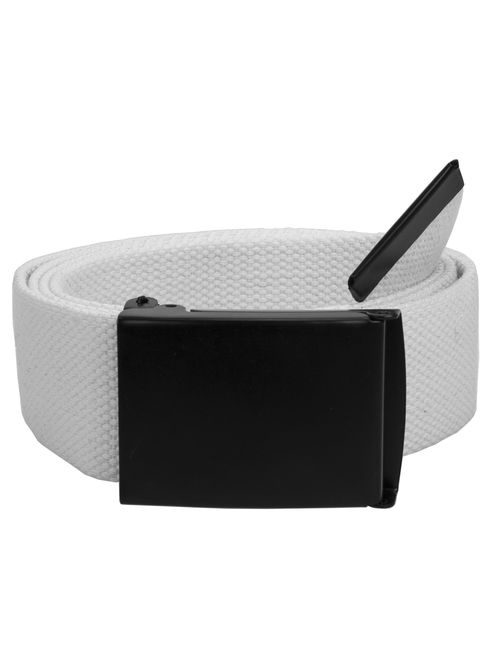 Gelante Fully Adjustable Canvas Web Belt with Black Flip Top Buckle 50'' Long