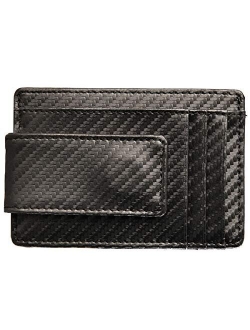 Mens Money Clip Wallet RFID Slim Wallet Genuine Leather Thin Front Pocket Wallet