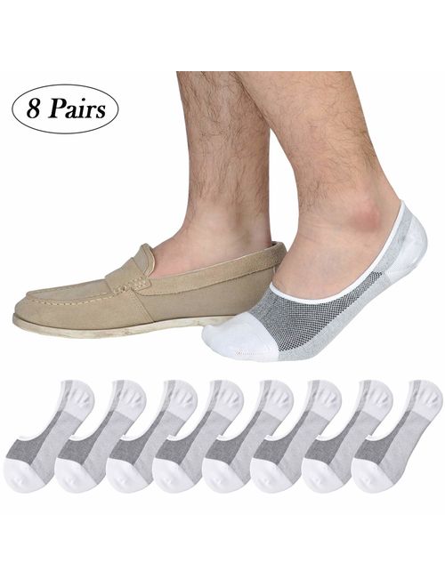 Jormatt Genuine Mens No Show Socks,Loafer Sneakers Low Cut Cotton Socks With Non Slip Grips