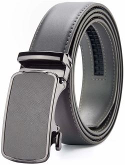 Chaoren Leather Ratchet Dress Belt 1 3/8 with Formal Slide Buckle, Adjustable Trim to Fit in Gift Box