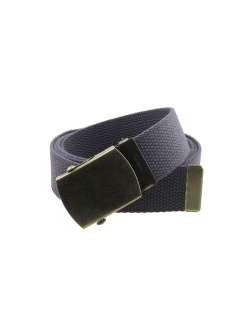 Canvas Web Belt Military Style with Antique Brass Buckle and Tip 50