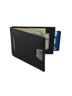 Andar Leather Slim RFID Blocking Minimalist Bifold Wallet with Money Clip made of Full Grain Leather