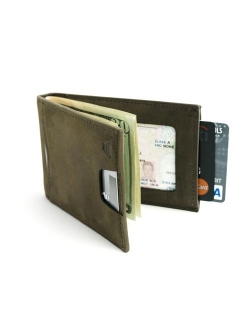 Andar Leather Slim RFID Blocking Minimalist Bifold Wallet with Money Clip made of Full Grain Leather