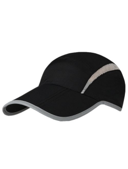 Connectyle Foldable Mesh Sports Cap with Reflective Stripe Breathable Sun Runner Cap