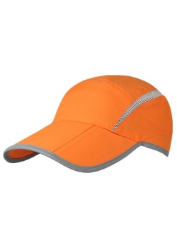 Connectyle Foldable Mesh Sports Cap with Reflective Stripe Breathable Sun Runner Cap