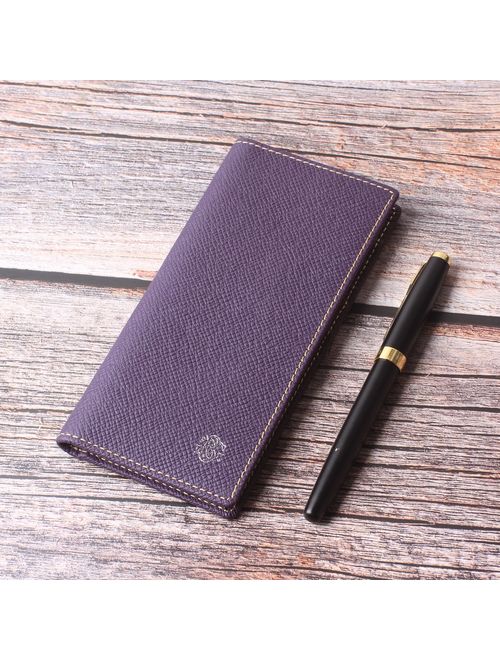 Men's Wallet Long Bifold Checkbook Wallets Checkbook For Women & Men Genuine Leather Credit Card Holder with Pen Insert