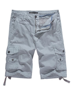 WenVen Men's Cotton Twill Cargo Shorts Outdoor Wear(Regular & Big and Tall Sizes)