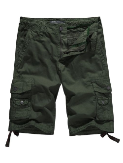 WenVen Men's Cotton Twill Cargo Shorts Outdoor Wear(Regular & Big and Tall Sizes)