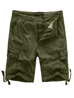 WenVen Men's Cotton Twill Cargo Shorts Outdoor Wear(Regular & Big and Tall Sizes)