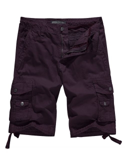 WenVen Men's Cotton Twill Cargo Shorts Outdoor Wear(Regular & Big and Tall Sizes)