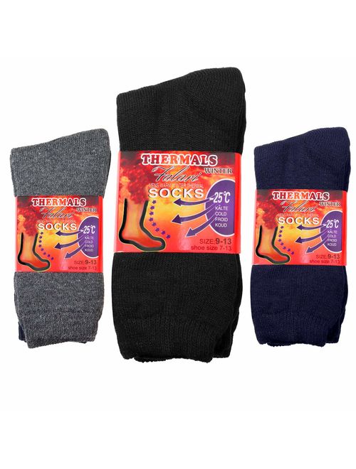 Falari 6-Pack Men's Winter Thermal Socks Ultra Warm Best For Cold Weather Out Door Activities