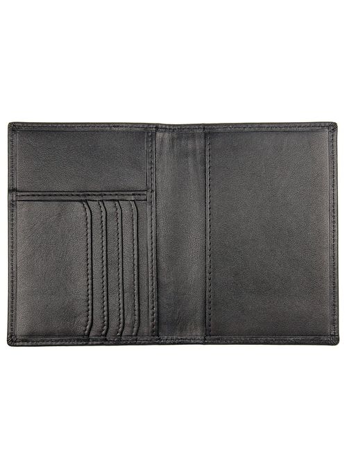 Polare Men's Slim RFID Blocking Leather Passport Holder Travel Bifold Wallet (Brown)