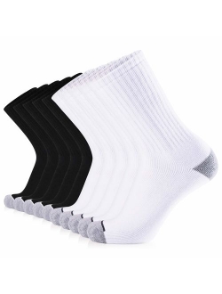 JOURNOW 10 Pairs Men's Cotton Extra Heavy Cushion Crew Socks