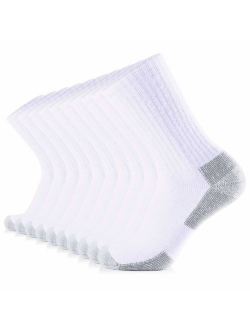 JOURNOW 10 Pairs Men's Cotton Extra Heavy Cushion Crew Socks