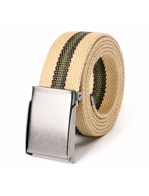 Canvas Adjustable Buckle Web Belt | Cut to Fit Up to 52