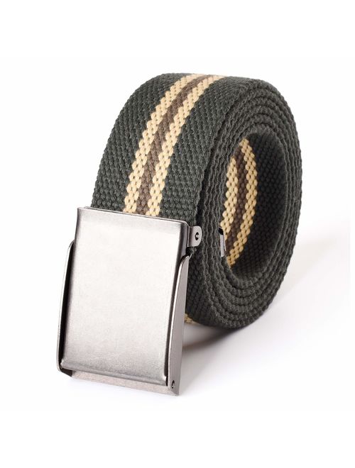 Canvas Adjustable Buckle Web Belt | Cut to Fit Up to 52