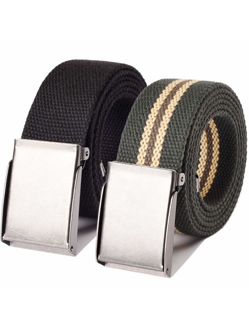 Canvas Adjustable Buckle Web Belt | Cut to Fit Up to 52