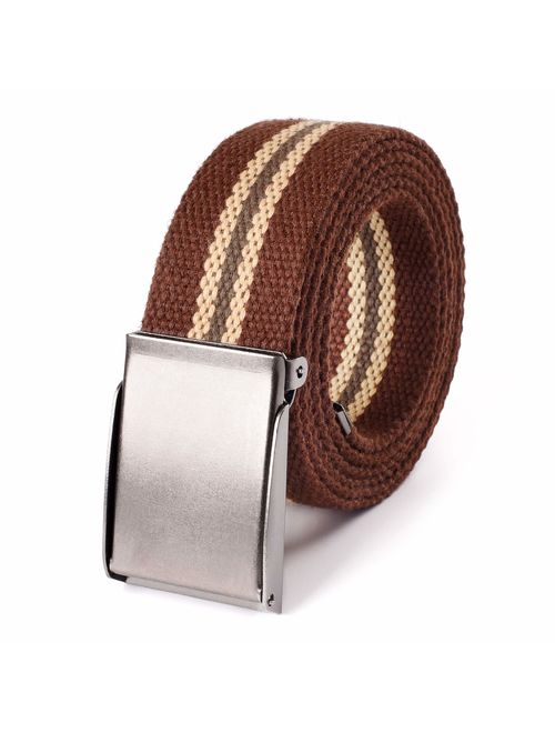 Canvas Adjustable Buckle Web Belt | Cut to Fit Up to 52