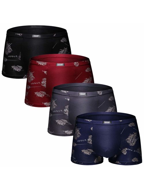 YOULEHE Men's Underwear Soft Bamboo Boxer Briefs Stretch Trunks Pack