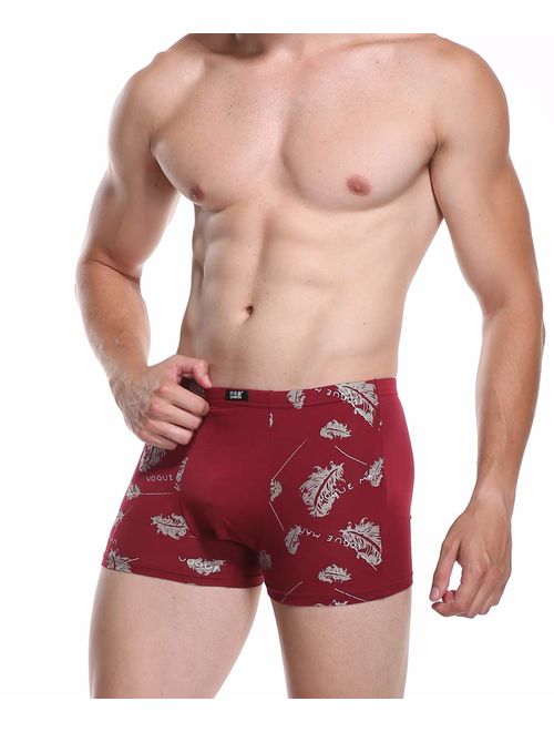 YOULEHE Men's Underwear Soft Bamboo Boxer Briefs Stretch Trunks Pack