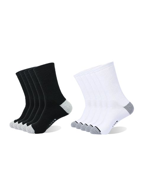 Enerwear 10P Pack Men's Cotton Moisture Extra Heavy Cushion Crew Socks