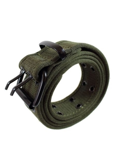 Canvas Adjustable Buckle Double Grommet Hole Belt 12 Colors