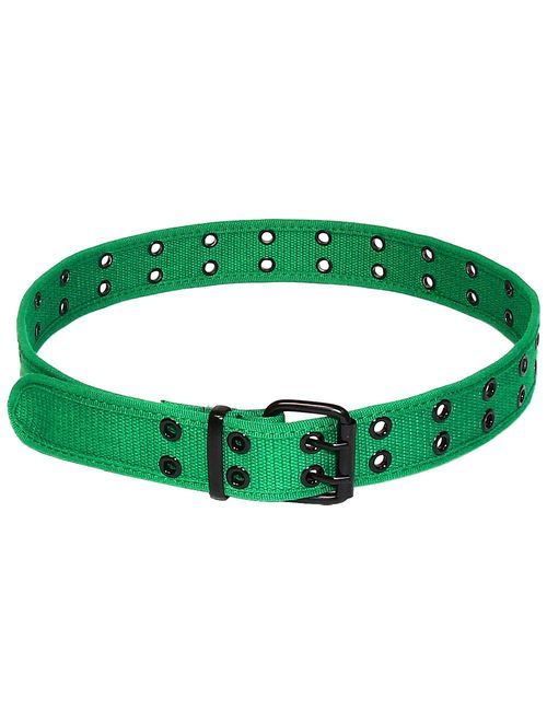 Canvas Adjustable Buckle Double Grommet Hole Belt 12 Colors