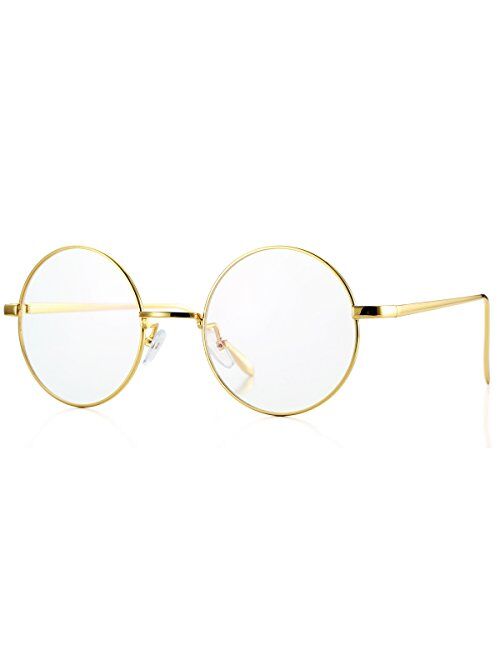 Pro Acme Retro Round Metal Frame Clear Lens Glasses Non-Prescription