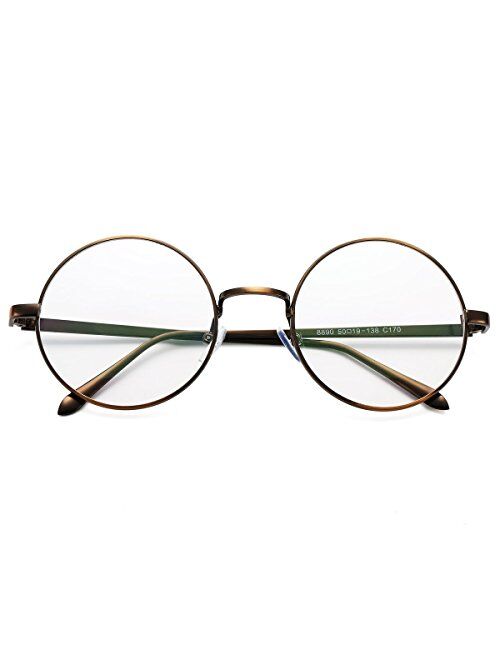 Pro Acme Retro Round Metal Frame Clear Lens Glasses Non-Prescription