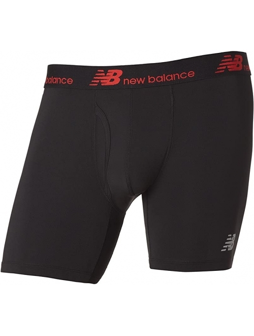 New Balance Mens Solid Elastic Waist Dry Fresh Boxer Brief 2-Pack