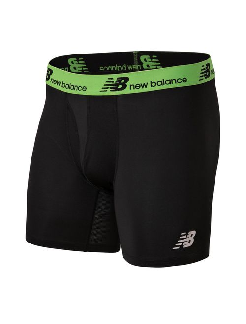 New Balance Mens Solid Elastic Waist Dry Fresh Boxer Brief 2-Pack