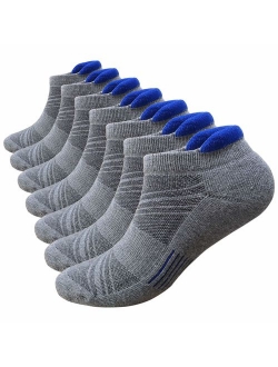 Men's Low Cut Running Sock Cotton 3/7 Pack Performance Comfort No Show Athletic Cushion Socks Tab L and XXL